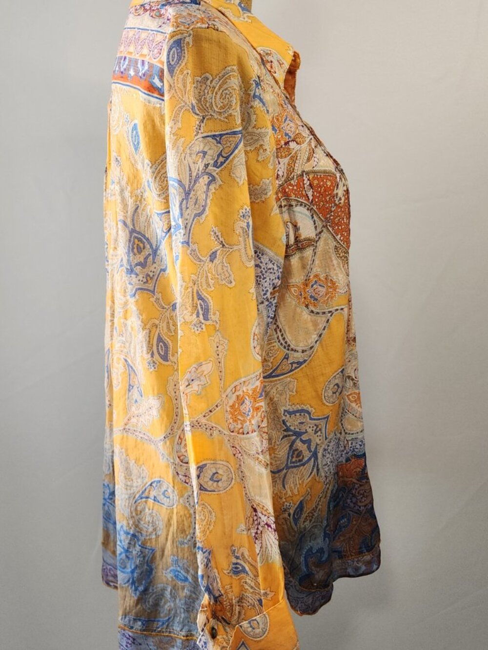 Soft Surroundings Paisley Ruffle Velvet Trim Tunic XL - Picture 6 of 13